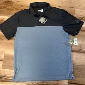 $62 New PGA Tour Pro Series Mens XL Golf Polo Tee Shirt Black Gray Polyester NWT